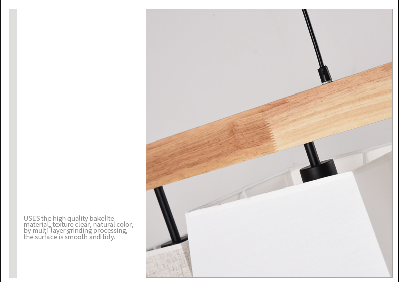 โคมไฟแขวนเพดานคานไม้โป๊ะผ้าคละแบบสไตล์โมเดิร์น [MD02361]