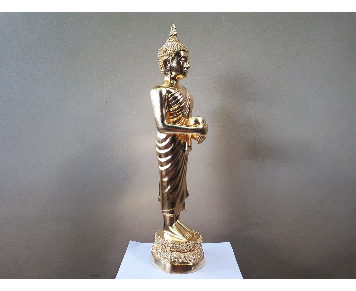 รูปหล่อ พระพุทธ หลวงพ่อไหลมาเทมา(สมเด็จองค์ปฐม ปางอุ้มบาตร อุดมสมบูรณ์มหาลาภ) - เนื้อทองเหลือง ปิดทองแท้ (องค์ใหญ่ขนาดตั้งบูชา สูง26นิ้ว) ปี2563 #รับประกันแท้ - หลวงพ่อเล็ก วัดท่าขนุน เป็นประธานปลุกเสกอฐิษฐานจิต