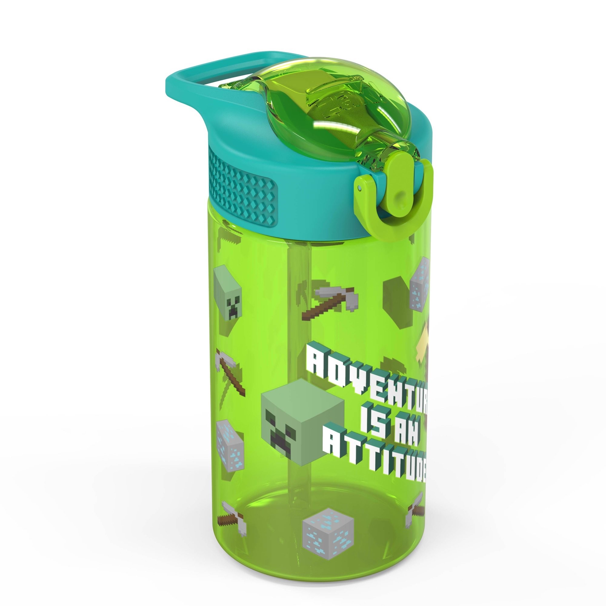 กระติกน้ำพร้อมหลอดดื่มสำหรับเด็ก Zak! Minecraft 16 Oz. Reusable Water Bottle with Straw