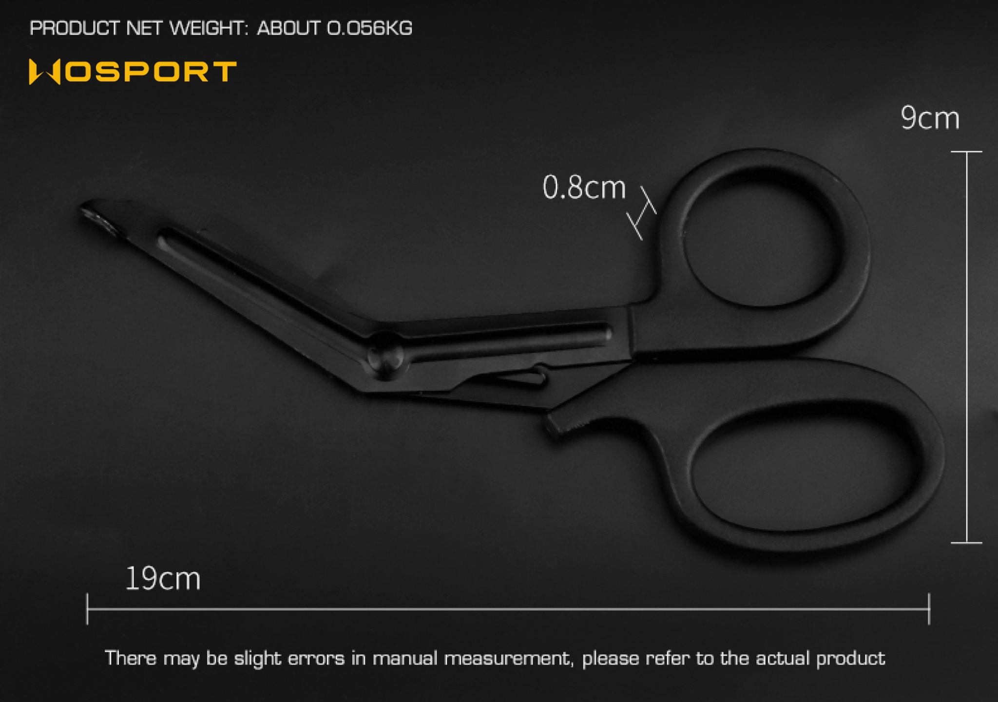 กรรไกร First AID WOSPORT (K0080) ดำ