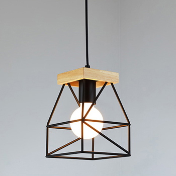 เฟลิก (Felix) โคมไฟเส้นลวดดัด หัวไม้ แขวนเพดาน โคมไฟขนาดเล็ก