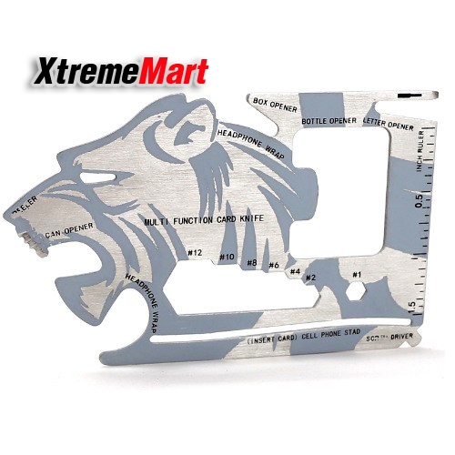 อุปกรณ์อเนกประสงค์ Tiger-shape 18 Tools in 1 Ultimate Pocket Tool Multifunction Card Knife Survival Tools