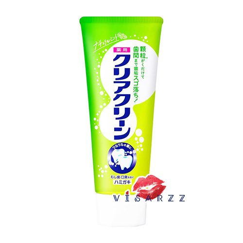 (ผู้ใหญ่ หลอดเขียว Natural Mint) Kao Clear Clean Toothpaste 120g ยาสีฟันญี่ปุ่น มาพร้อมเม็ดทำความสะอาด ช่วยขจัดคราบหินปูนในร่องที่แปรงไม่ถึง มีฟลูออไรด์ป้องกันฟันผุ