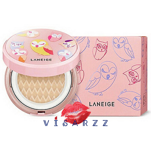 (# 21) Laneige X Lucky Chouette BB Cushion Whitening SPF 50+ PA+++ 15g x 2 # 21 Beige พร้อม refill สำหรับสาวผิวขาวอมเหลือง ผิวเปล่งปลั่ง กระจ่างใสเรียบเนียบดุจไข่มุก มอบผิวอิ่มเด้ง ปกปิด ติดทนนาน 12 ชม.