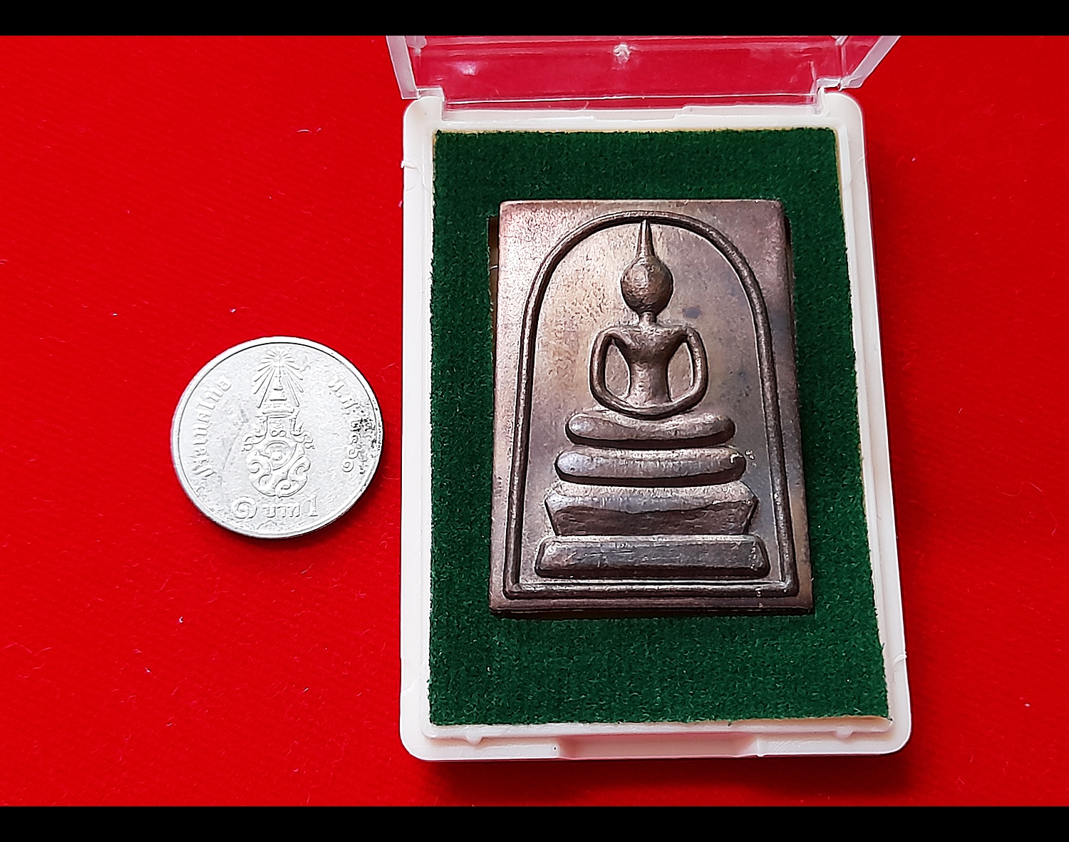 พระสมเด็จ หลัง ยันต์มงกุฎพระพุทธเจ้า เนื้อนวะโลหะ(มีส่วนผสมของทองคำ) (จัดสร้าง789องค์) ปี2564 #รับประกันแท้ - หลวงพ่อบ๊ะ วัดโพธิ์ลังกา