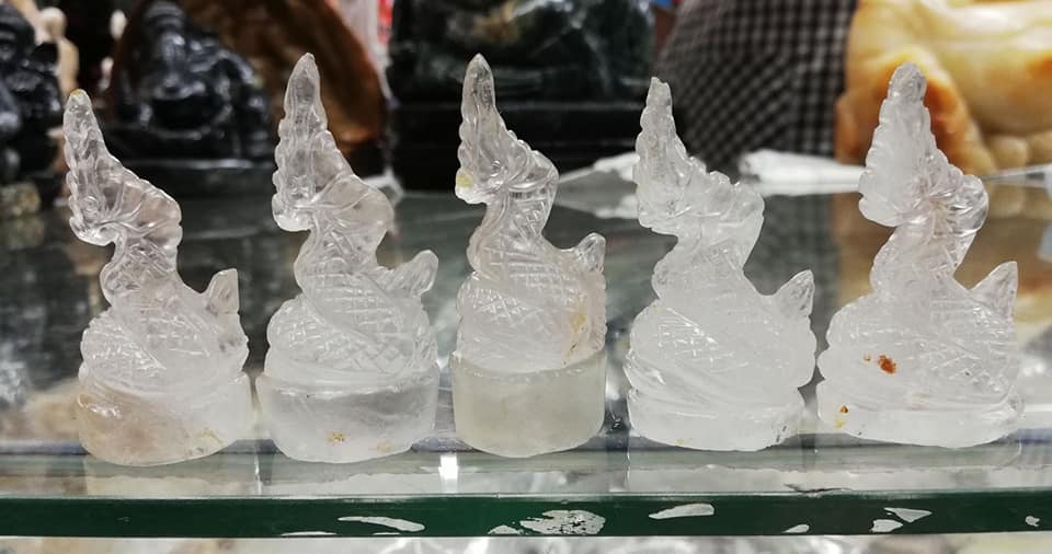 พญานาค​ แกะสลักจากโป่งข่าม​ (สูง2​นิ้ว​ กว้าง​1​นิ้ว)​​