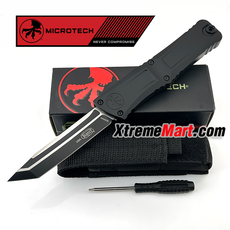 มีดสปริง Microtech Combat Troodon Gen3 (Gen III) ใบTanto สีดำ ด้ามดำ Tactical Knife