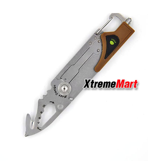 มีดพับ SANRENMU SRM multifunction tools knife 6050LUF-PV-T4 with LED Flashlight (สีน้ำตาล) เล่มละ