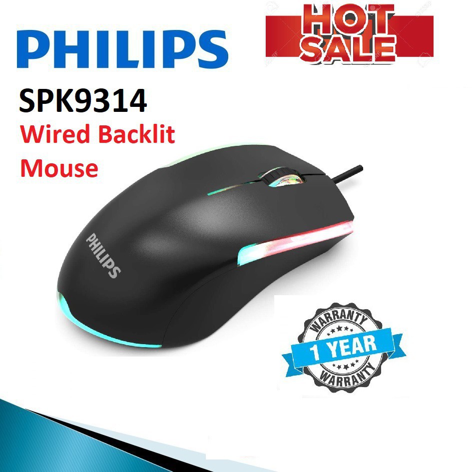โปร USB Optical Mouse PHILIPS GAMING SPK9314 # mouse gaming