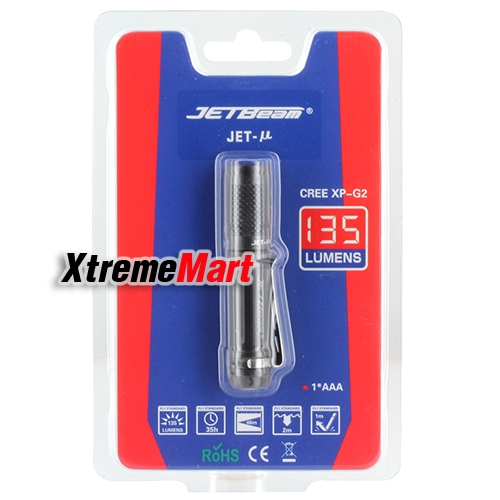 ไฟฉายJETBeam JET-Mu Everyday Carry Flashlight - CREE XP-G2 LED - 135 Lumens - Uses 1 x AAA