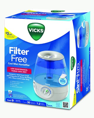 เครื่องสร้างความชื้นพร้อมพ่นไอระเหย Vicks Filter Free Cool Mist Humidifier