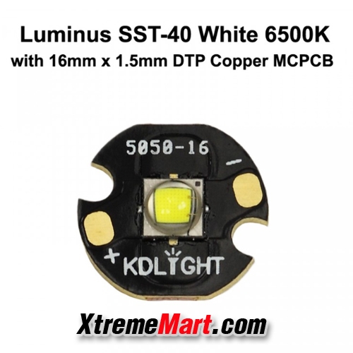 หลอด LED Luminus SST-40 ขนาด 16mm แสงขาว 6500K ฐานทองแดง