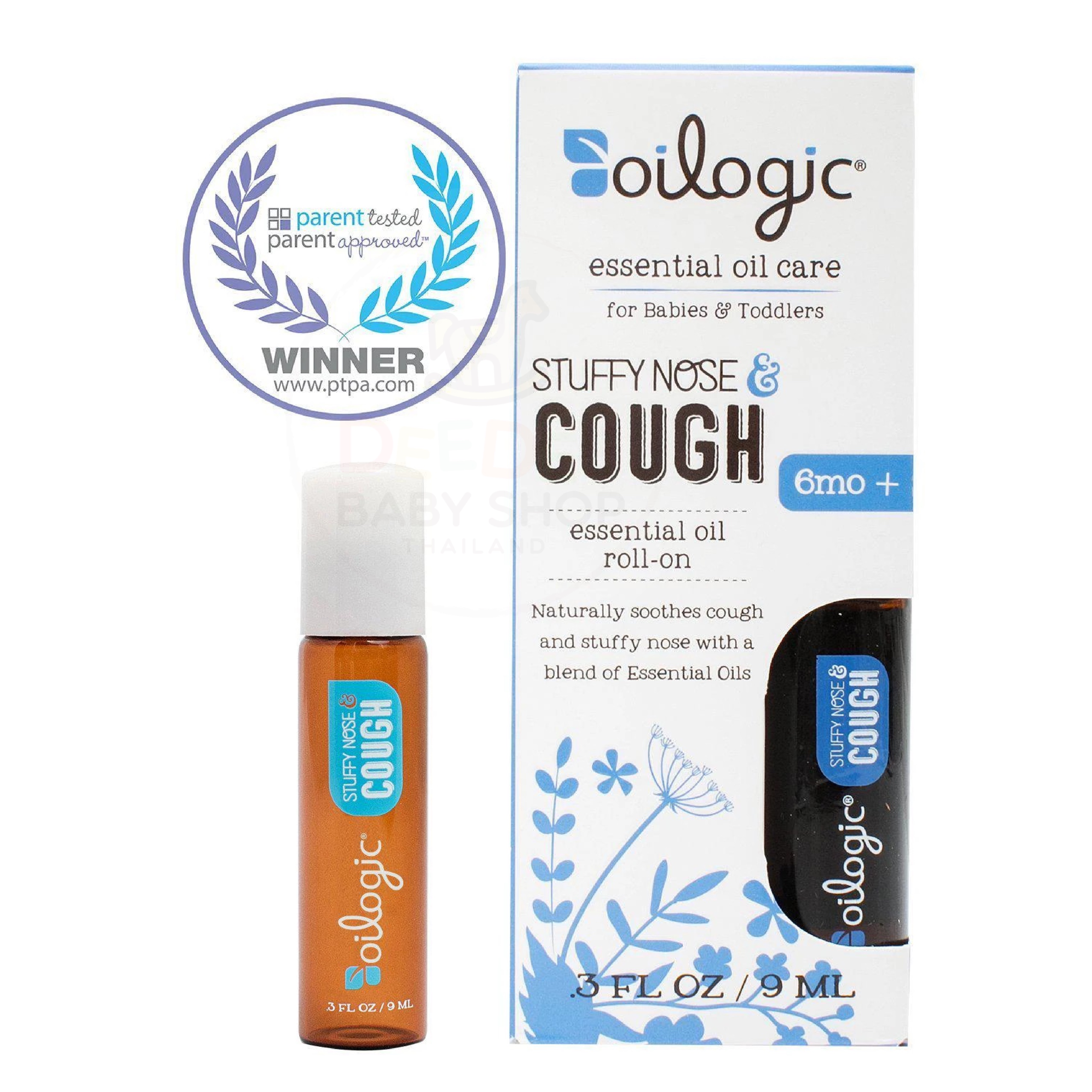 โรลออนบรรเทาอาการไอและคัดจมูกสำหรับทารกและเด็กเล็ก Oilogic Stuffy Nose & Cough Essential Oil Roll-on for Babies & Toddlers