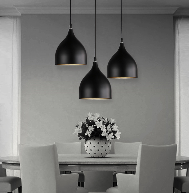 โคมไฟห้อยเพดานนอร์ดิกโมเดิร์น 17cm ขาว,แดง,ดำ,ฟ้า