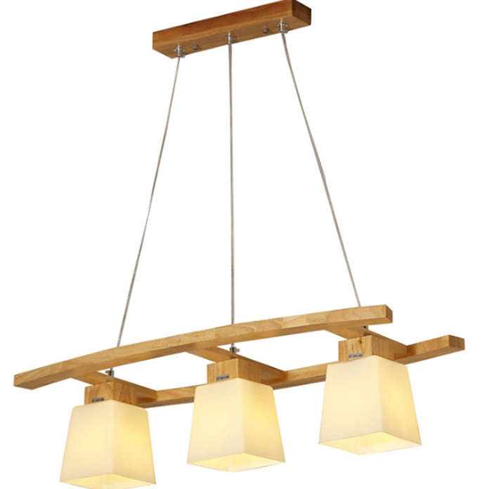 โคมไฟแขวนเพดาน 3 ดวง สไตล์ไม้โมเดิร์น [V136]