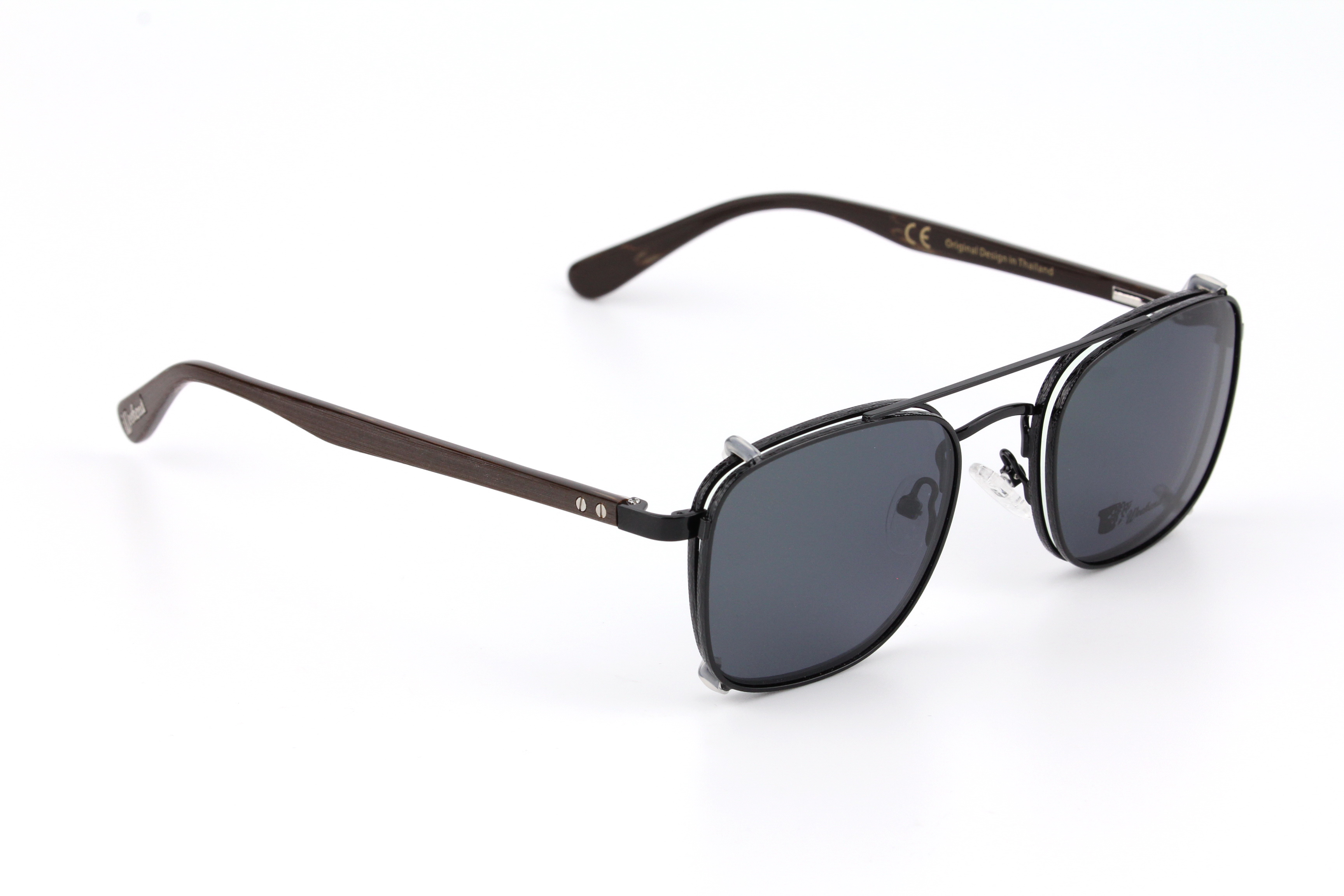 กรอบแว่นสายตาพร้อมคลิปกันแดด Weekend Square Black