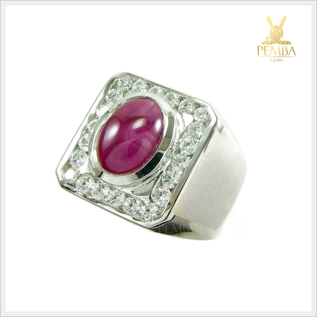 แหวนทับทิมแท้ สีชมพูหวาน เงินแท้925 ชุบทองคำขาว สร้างเสริมพลังพลังชีวิต