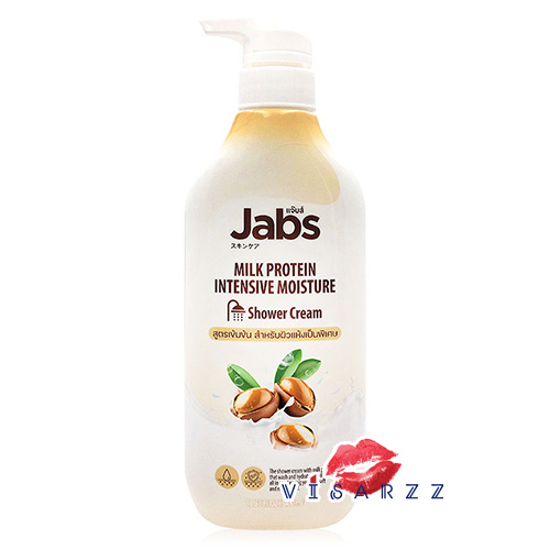 (อาบน้ำ Milk) Jabs Milk Protein Intensive Moisture Shower Cream 400mL สูตรมอยส์เจอร์ไรเซอร์เข้มข้น มีโปรตีนน้ำนมบริสุทธิ์ ช่วยบำรุงผิวให้เนียนนุ่ม