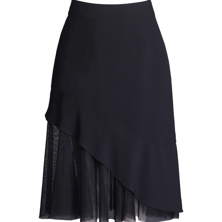 กระโปรงพนักงานทรงเอยาว มีความยืดหยุ่น เอวสูง KQ6811005 สีภาพ M-3XL