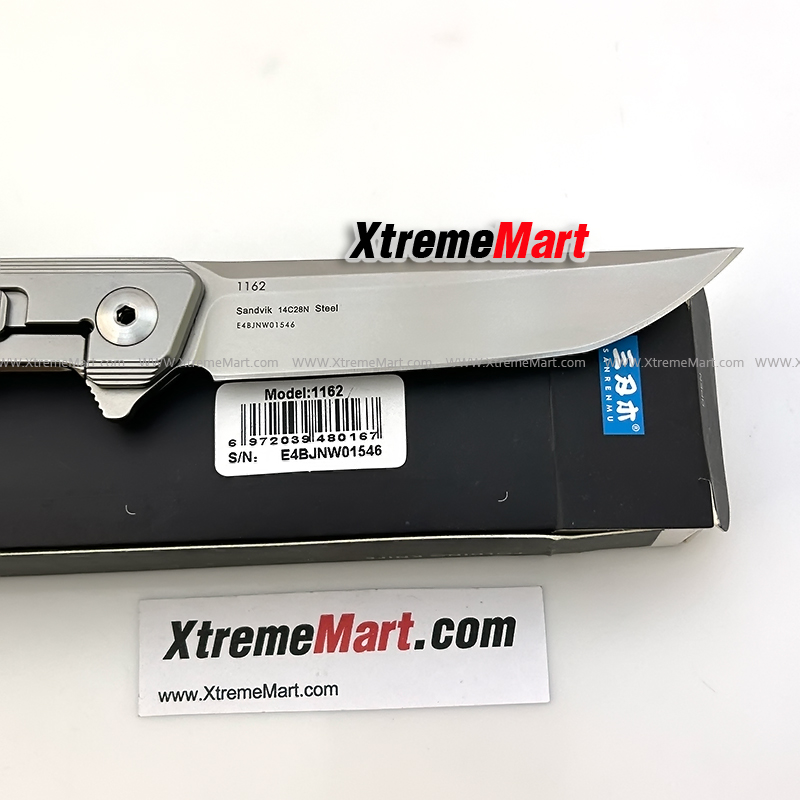 มีดพับ Sanrenmu รุ่น1162 ใบมีดสแตนเลสแข็งพิเศษ 14C28N จุดหมุนตลับลูกปืน