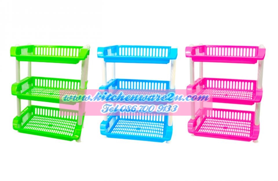P07164 ชั้นวางของเอนกประสงค์ 3 ชั้น (36 x 48 x 60 cm) สีหวาน No.9850-3 ราคาส่งต่อ 1 โหล:12 ชุด: เฉลี่ย 125 บาทต่อชุด