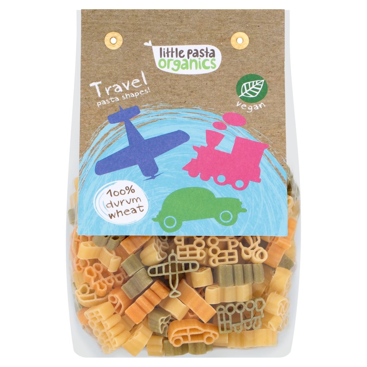 เส้นพาสต้าดูรัมโฮลวีทออแกนิกสำหรับเด็ก Little Pasta Organics Pasta Shapes (Travel)