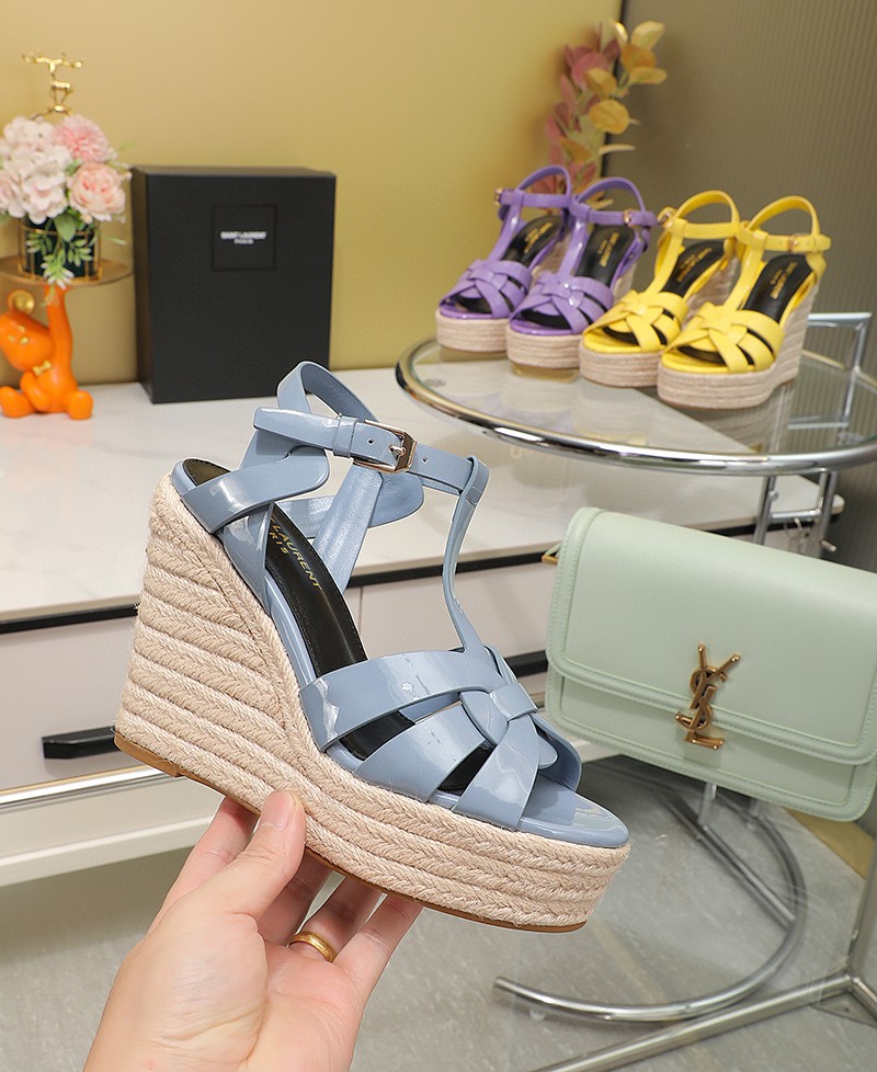 รองเท้า YS tribute ส้นเตารีด มีหลายสี หนังแท้ สูง 14 cm ด้านหน้า 4 cm size 35-42