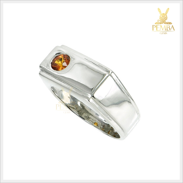 แหวนสเปสซาร์ไทต์ โกเมนสีส้มเม็ดเดี่ยว จริงใจไม่เปลี่ยนแปลง แหวนพลอยแท้