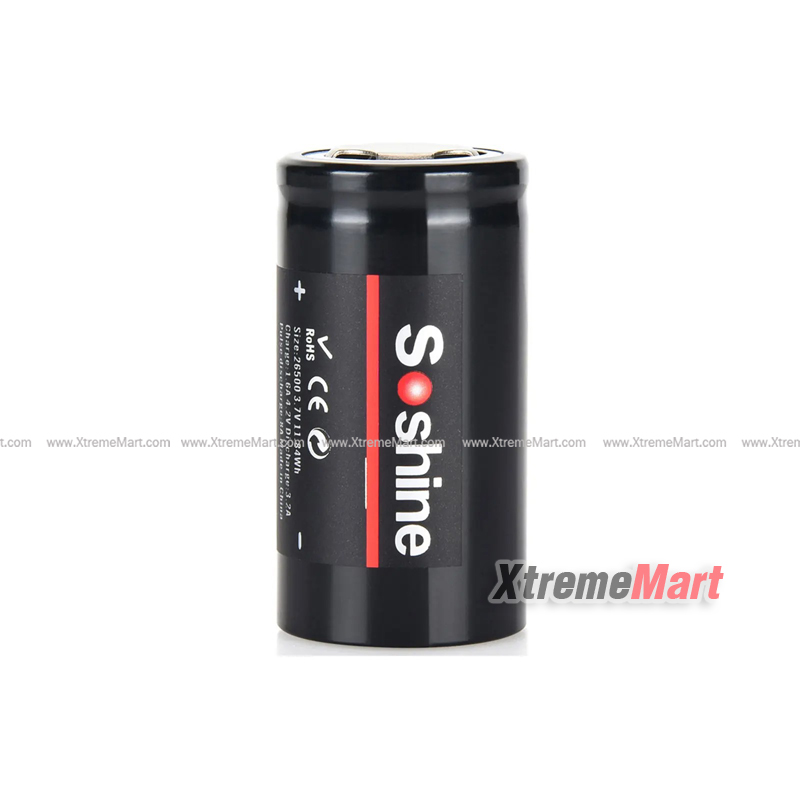 Soshine 26500 3.7 V 3200 mAh Lithium-ion rechargeable battery (ก้อนละ)