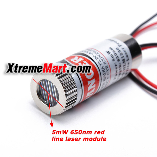 เลเซอร์ 650nm 5mW Focusable Red Line Laser Module Laser
