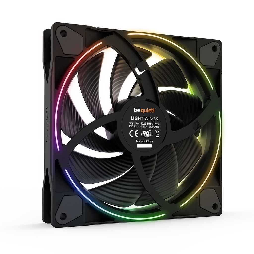 Be Quiet Light Wings ARGB PWM High-Speed 2500 RPM Fan Case 120mm / 140mm - Black