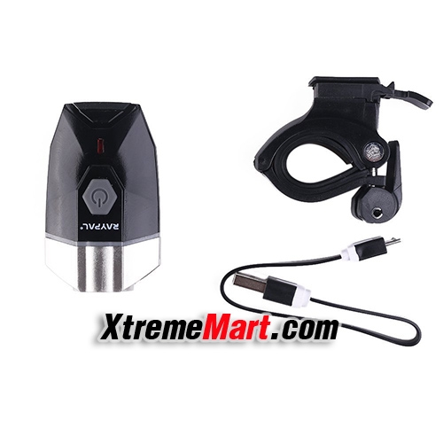 ไฟติดหน้ารถจักรยาน Raypal-RPL-2269 แสงขาว 300 LUMENS Bike Lights USB Rechargeable (Black)