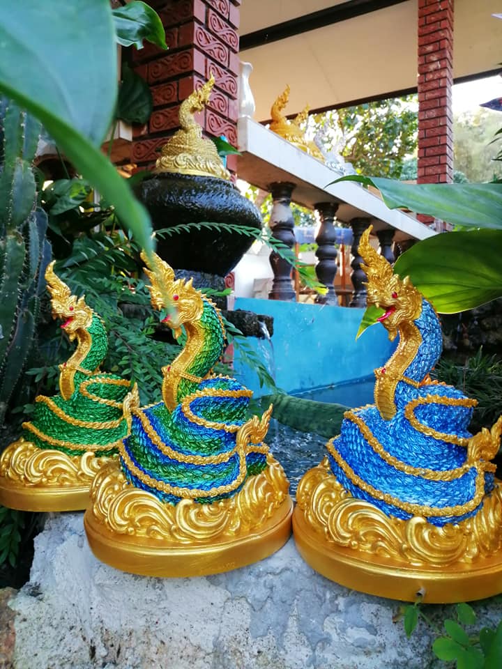 รูปหล่อ พญานาค พญามุจลินท์นาคราช พร้อมลูกแก้ว (งานหล่อเรซิ่นคุณภาพเกรดA) (สูง10.9 ฐานกว้าง7.5 นน.2.5กก) (ขายปลีก ขายส่ง)