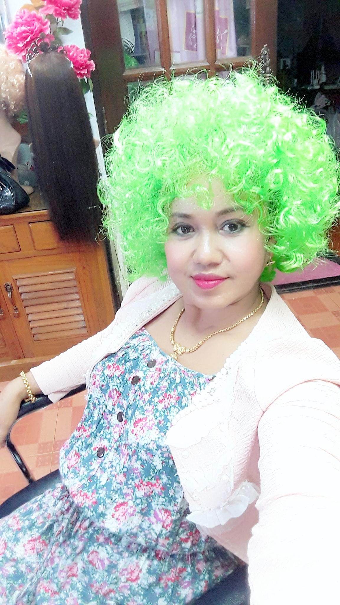 วิกแฟนซี อ๊าฟโฟ้ร์ หัวฟู สีเขียว