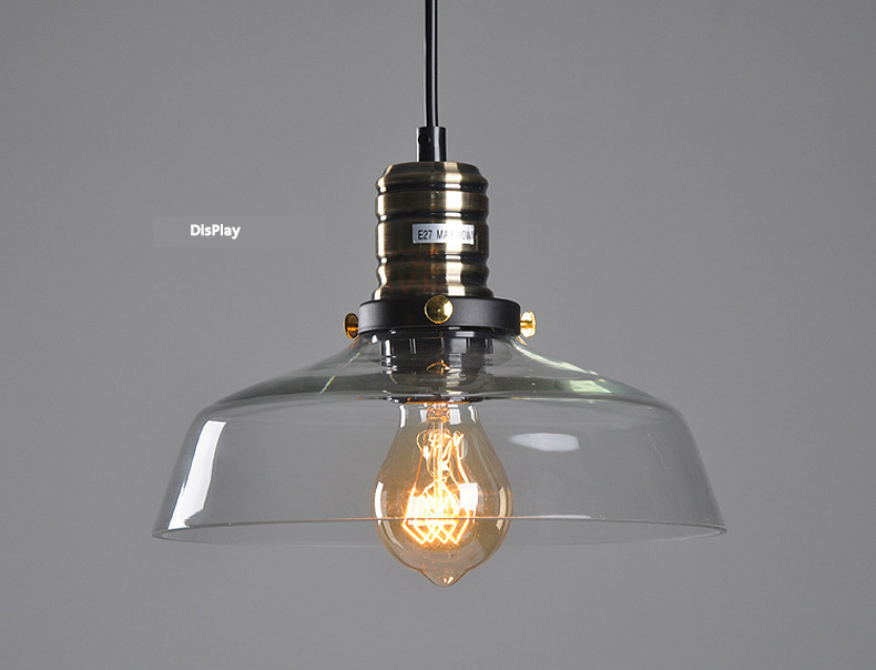 โคมไฟห้อยเพดาน แก้วใส,แก้วสีชา 25x15cm [GLS-03]