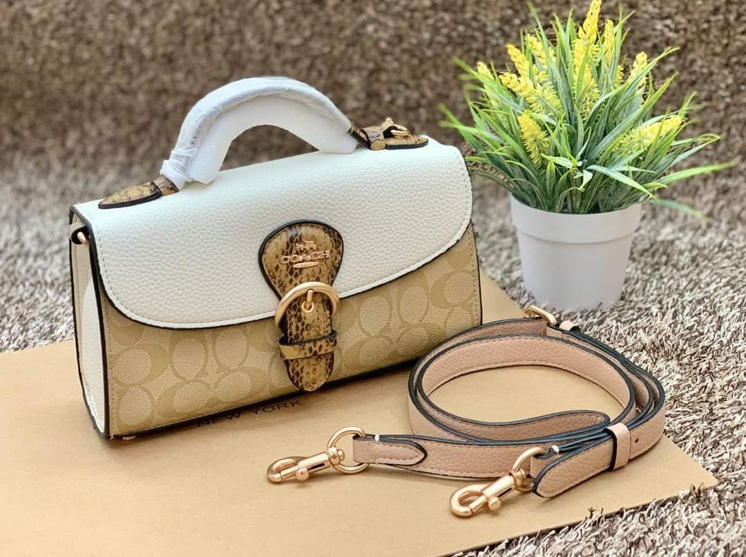 COACH KLEO TOPHANDLE IN BLOCKED SIGNATURE ((CA427)) (แอดไลน์ก่อนสั่งซื้อ)
