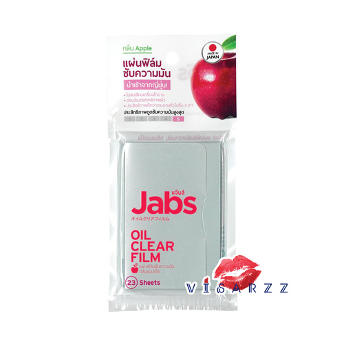 (Apple 23 Sheets) Jabs Oil Clear Film กลิ่นแอปเปิ้ล แผ่นฟิล์มเนื้อคุณภาพดี อ่อนนุ่ม ไม่ขาดยุ่ยง่าย ซับความมันส่วนเกินบนใบหน้า