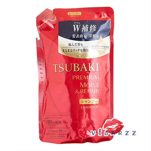 (ถุงแดง Refill Shampoo 330mL) Shiseido Tsubaki Premium Moist & Repair Shampoo Refill 330mL สูตรเพิ่มความชุ่มชื้นให้กับเส้นผม ช่วยให้ผมไม่ชี้ฟู มีน้ำหนัก จัดทรงได้ง่ายยิ่งขึ้น ดูสุขภาพดี