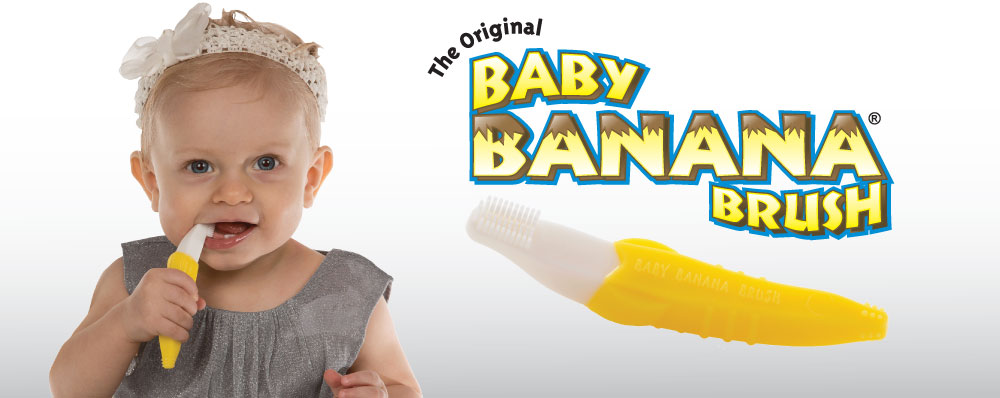 ชุดแปรงกล้วยยอดฮิตและเจลทำความสะอาดฟันปลอดสารพิษ Xlear Kid's Spry Baby Banana Training Toothbrush and Tooth Gel