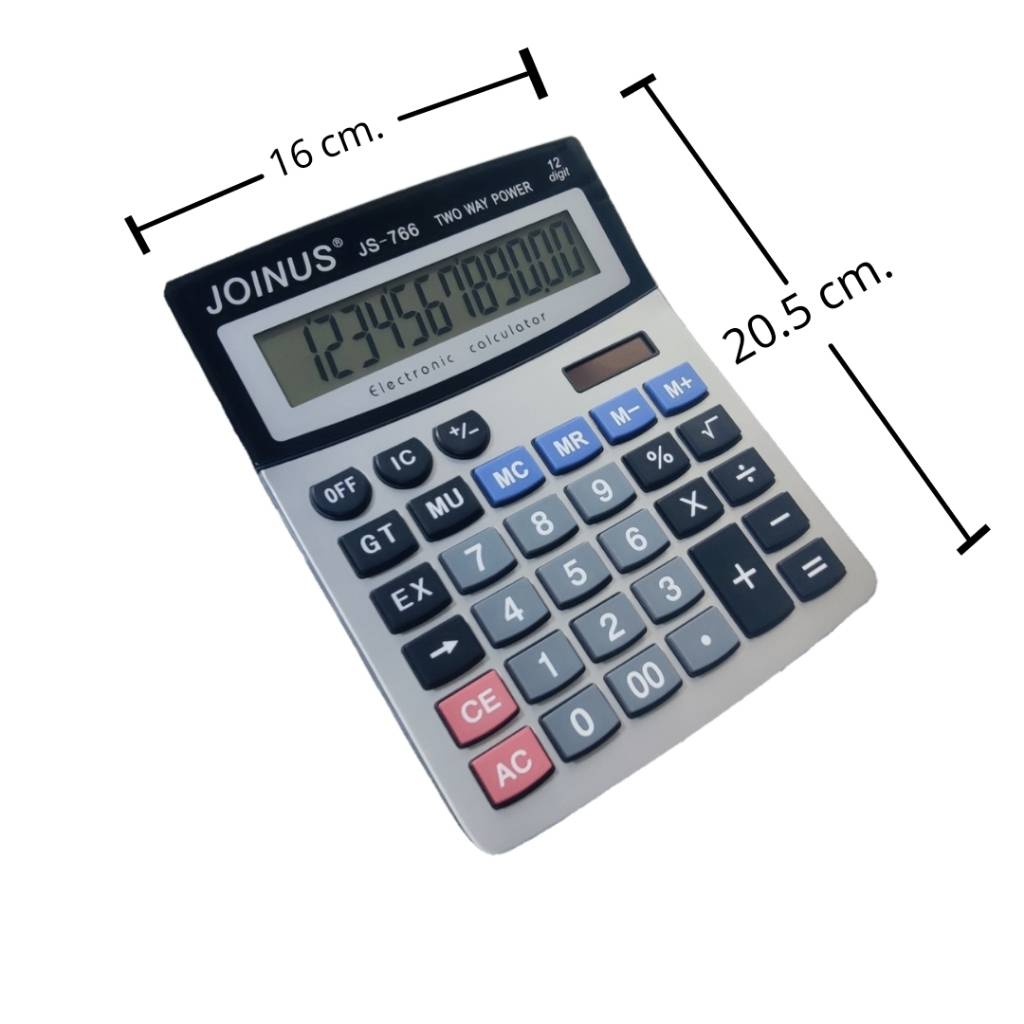 เครื่องคิดเลข2ระบบขนาดใหญ่Joinusรุ่นJS-766ใช้พลังงานโซล่าเซลล์และถ่าน
