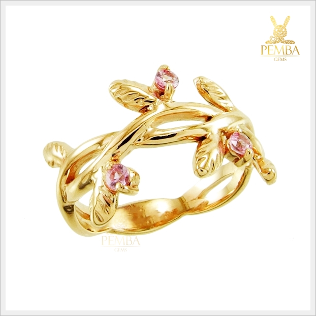 แหวนพิงค์แซฟไฟร์แท้ พิงค์โกลด์ สวยเก๋ น่าสวมใส่ (สนใจสอบถามราคา)