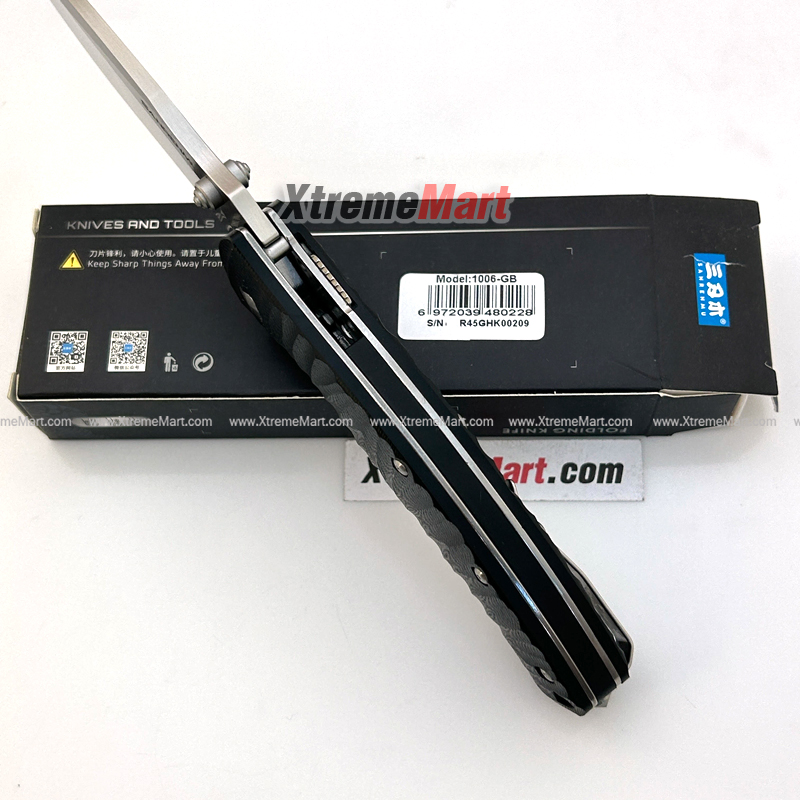 มีดพับ SANRENMU 1006-GB ด้าม G10 สีดำ จุดหมุนระบบตลับลูกปืน(Ball Bearing) เปิด-ปิด ลื่นมาก