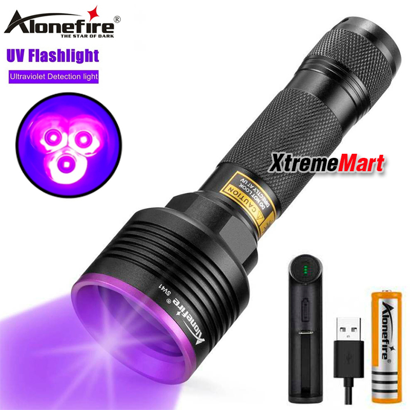 ไฟฉาย UV Alonefire SV41 15W เเสงสีม่วง ไฟฉายBlack Light ไฟฉายตรวจฉี่ ไฟฉายตรวจธนบัตร ไฟฉายส่องหาคราบเลือด