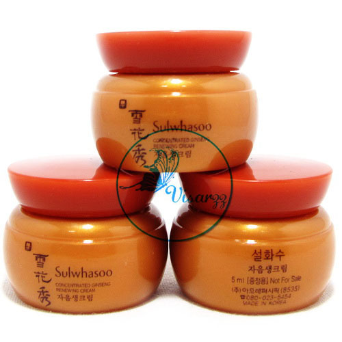 Sulwhasoo Concentrated Ginseng Renewing Cream 5 mL ครีมสมุนไพรระดับตำนานของเกาหลี อุดมด้วยส่วนผสมเข้มข้นของโสม ลดเลือนริ้วรอยอย่างดีเยี่ยม