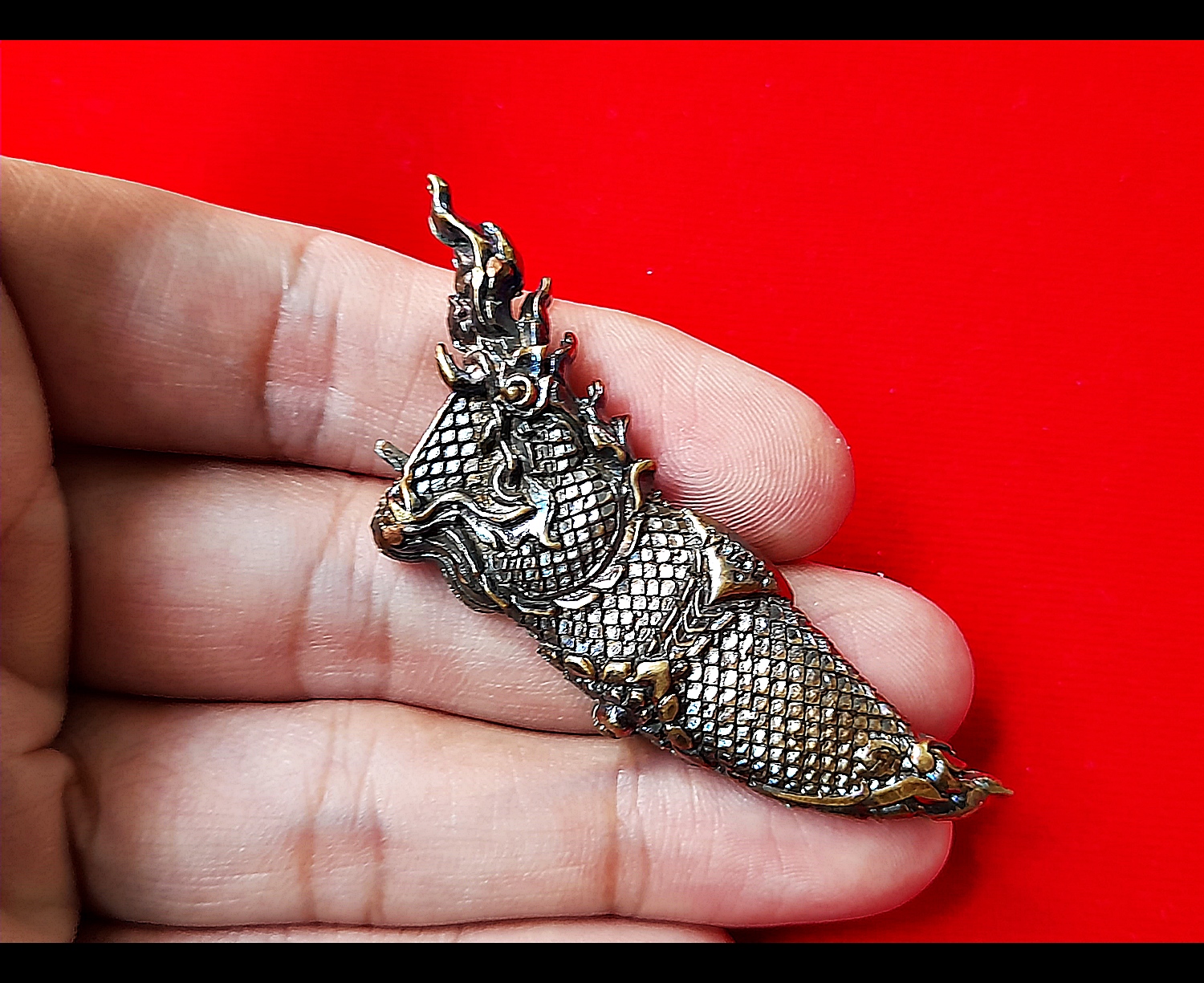 มีดหมอท้าววิรูปักษ์ (ท้าววิรูปักษ์ เทวดาผู้เป็นใหญปกครองพญานาค) หล่อนำฤกษ์ เนื้อสัตตะโลหะ (พิเศษ(เฉพาะหล่อนำฤกษ์)) ปี2564 #รับประกันแท้ - หลวงพ่อหนุน วัดพุทธโมกข์