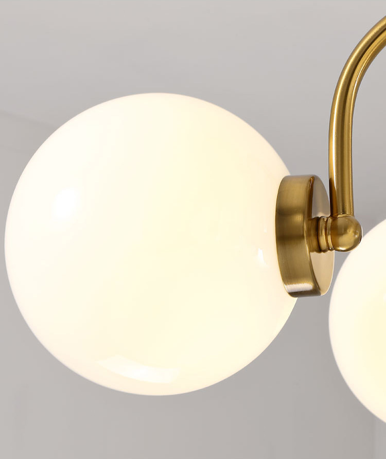 โคมไฟแขวนเพดาน Medieval French glass โป๊ะโคมทรงกลมสีขาวนม [AL-6464]