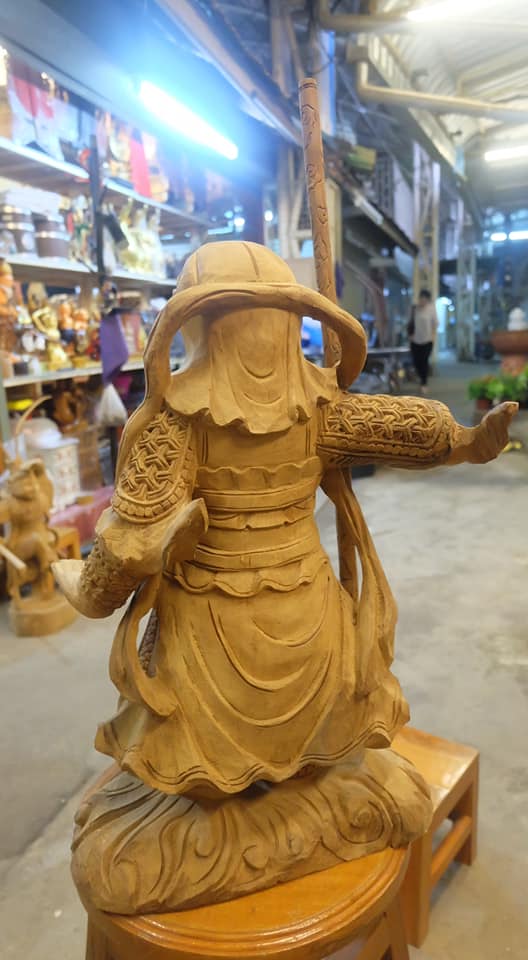 เทพเจ้าเฮงเจีย แกะสลักจากไม้สัก (ขนาดสูง20นิ้ว)