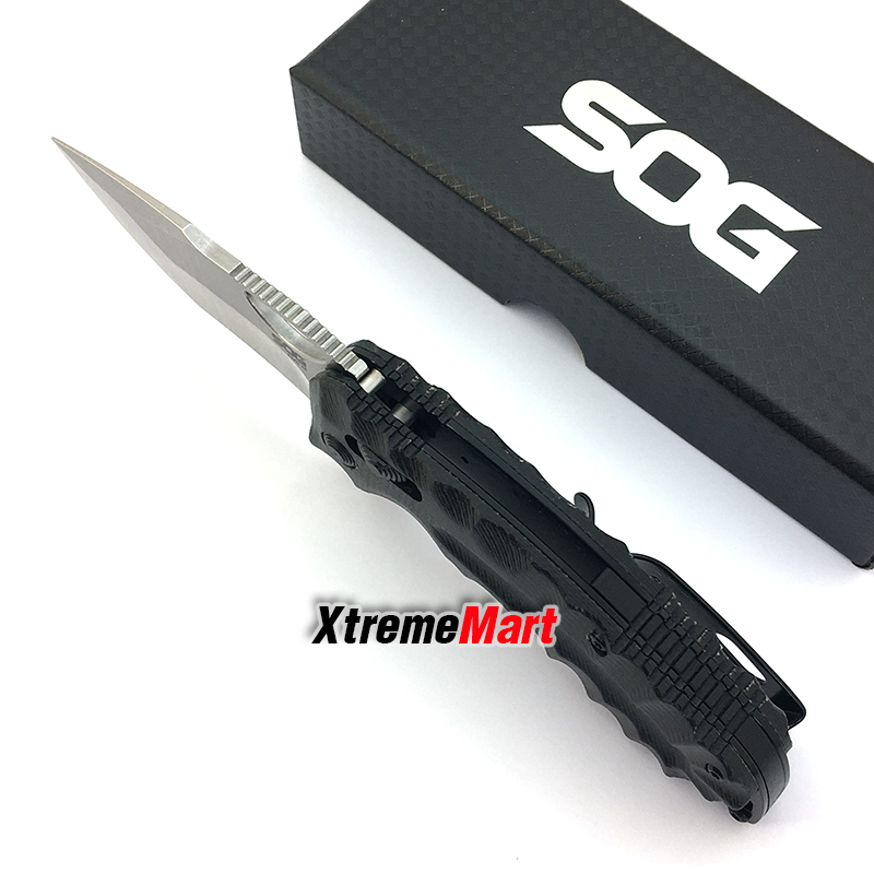 มีดพับ SOG Kiku XR CTS-XHP ด้าม Micarta สีดำ (Black) จุดหมุนตลับลูกปืน (เล่มละ)