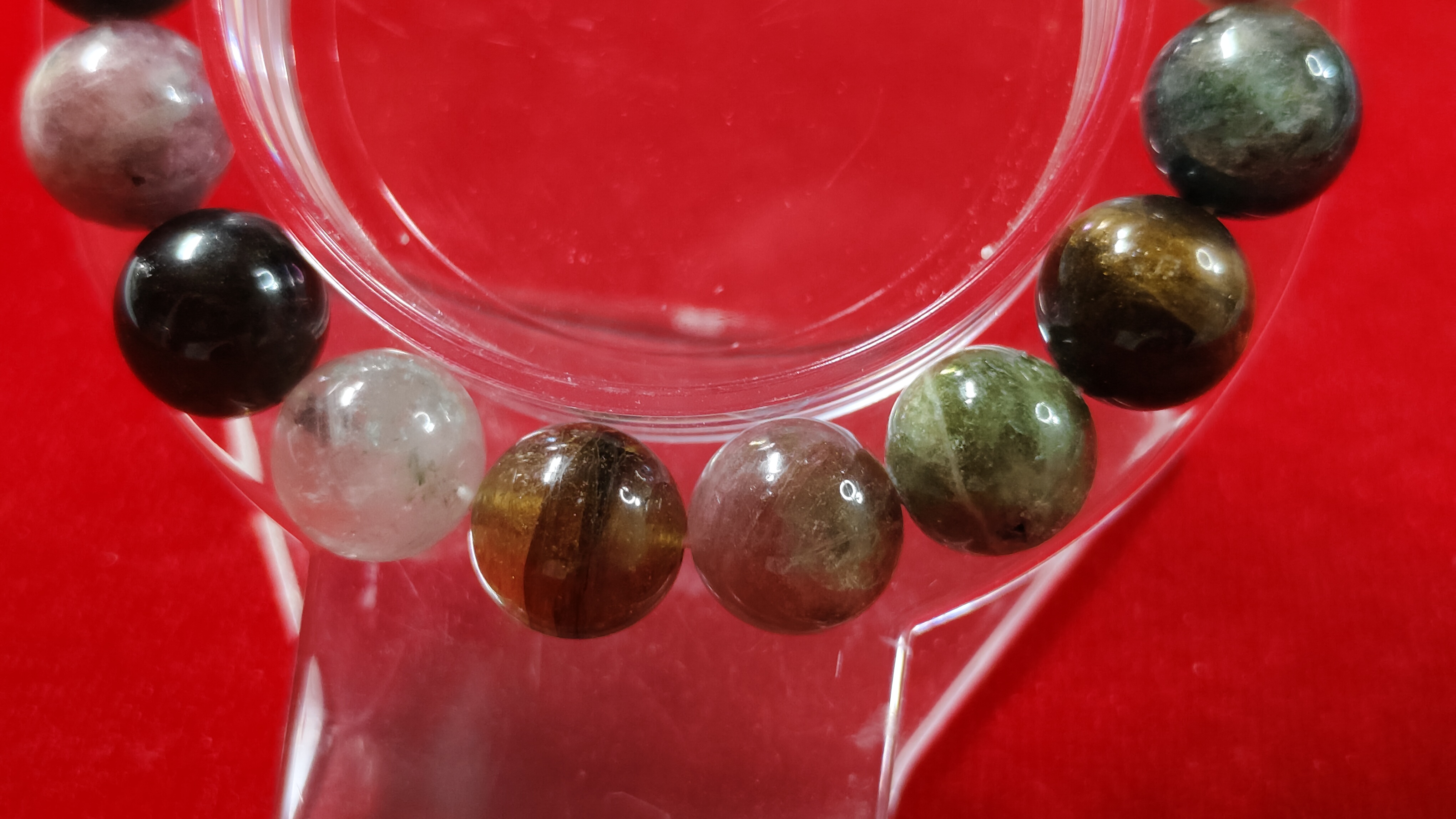 #ข้อมือหินทัวร์มาลีน (Tourmaline)หลากสีรหัสbh-0036