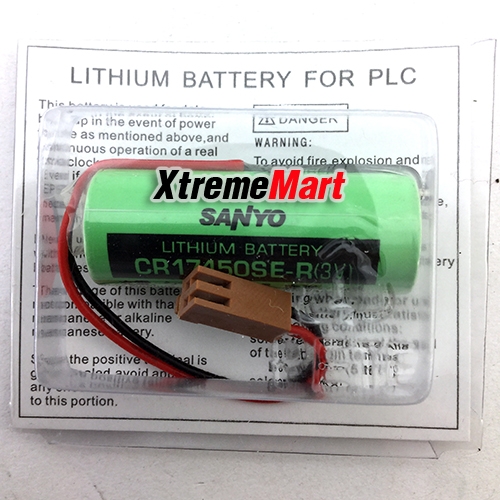แบตเตอรี่ Sanyo CR17450SE-R 3V 2500mAh ขั้วสีน้ำตาล Li-ion PLC Industrial Battery (ก้อนละ)
